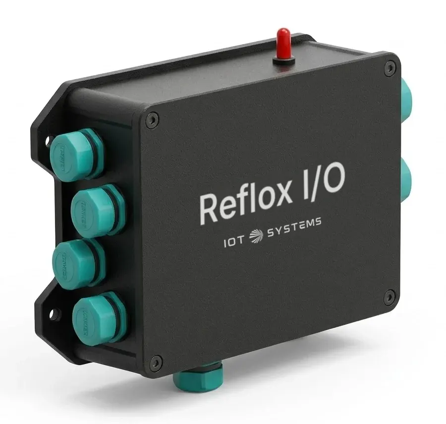 Reflox I/O rugged industrial 4G RTU enclosure with waterproof cable glands